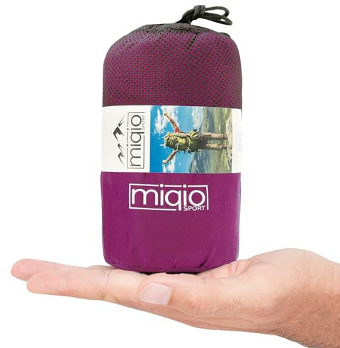 MIQIO® 2in1 Hüttenschlafsack mit durchgängigem Reißverschluss (Links/rechts): Leichter Komfort Reiseschlafsack + XL Reisedecke in Einem - Sommer Schlafsack Innenschlafsack Inlett Inlay - Roseviolett