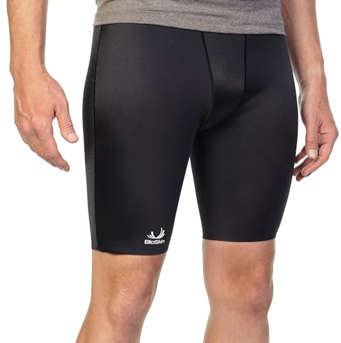 BioSkin Ultima Compression Shorts for Men and Women, Groin Protector, Hamstring Support, Fitness Shorts for Training, Workout, Running, Athletic (Black - X-Small)