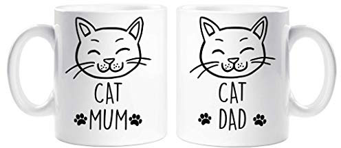 60 Second Makeover Limited Cat Mum Cat Dad Mug Set Couples Present Christmas Birthday