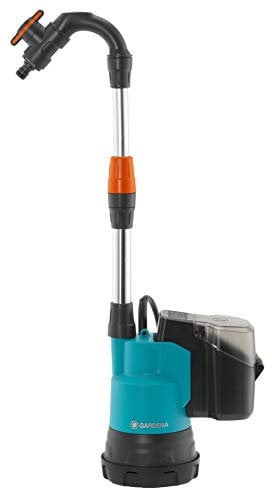 Gardena Regenfasspumpe 2000/2 Li-18 ohne Akku: Tauchpumpe mit integriertem Filter, Fördermenge 2000 l/h, 3 Leistungsstufen (1749-66),bis zu 2.000 l/h - ohne Akku