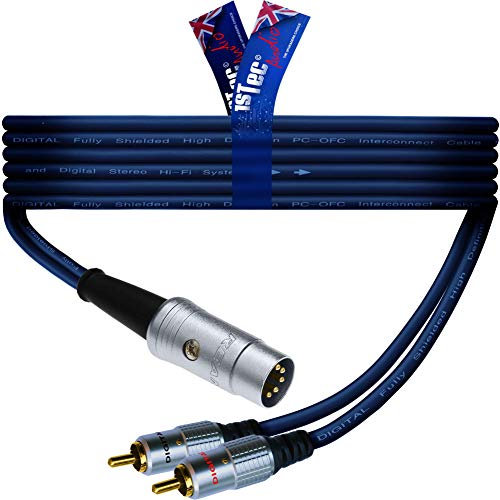 1STec 7m 5 Pin DIN Stereo Audio Cable with 2 RCA Phono Plugs. This Cable is suitable for connecting various audio sources to B&O Naim Quad or similar Amplifiers (RCA-DIN, 7 Metre)