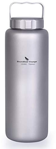 Boundless Voyage Outdoor 1050ml Titan Wasserflasche Mit Griff Tee Kaffee Weinkantine Weithals Drink für Camping Wandern Radfahren
