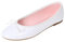 Feversole Women's Macaroon Colorful Memory Foam Cushion Ballet Flat Pumps Patent White UK Size 5