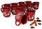 MamboCat 12er Set Glühweinbecher 0,2L mit Eichstrich I Klassische Weihnachtsmarkt Tasse mit Wintermotiv I Glühweintassen mit Henkel I Profi Gastronomiebedarf Feuerzangenbowle Becher aus Keramik rot
