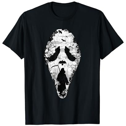 Halloween Screaming Reaper Ghost Vintage Horror Death Mask T-Shirt
