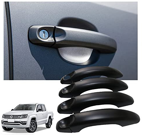 JHCHAN Türgriffabdeckung für VW Amarok 2009-2022 V6 Volkswagen Amarok Facelift Außengriffschutz ABS Matt-schwarz 8pcs