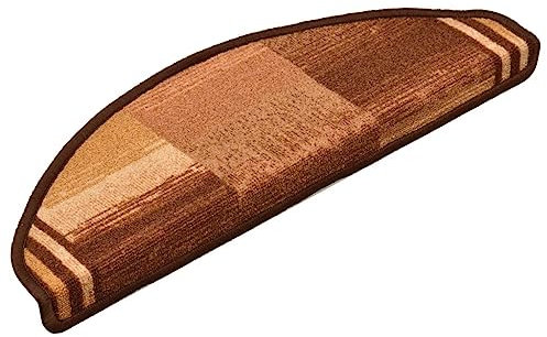 vidaXL 15x Treppenmatten Selbstklebend Stufenmatten Stufenschoner Treppenschutz Matten Treppenteppich Treppenschoner Braun 65x21x4cm