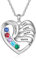 ALBERTBAND Personalisierte Mutter Name Herz Halskette 2/3/4/5 Simulierte Birthstones 925 Sterling Silber Mutter Kind Halskette für Ehefrau Mutter (5 Steine)