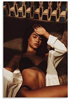 ZHUTOU Hot Girl Poster Sexy Schöner Bikini Frauen Poster Dekorative Malerei Leinwand Wandkunst Wohnzimmer Poster Schlafzimmer Gemälde 20 x 30 cm, Rahmen-Stil