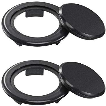 Juego de anillos y tapas para sombrilla de patio, anillos de plástico para sombrilla de tamaño estándar, para sombrilla de 1.65 pulgadas de diámetro o más pequeño (2, negro)