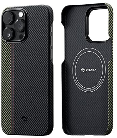 pitaka Ultradünne Hülle für iPhone 14 Pro Max Kompatibel mit Magsafe aus Aramidfaser Magnetische Schutzhülle mit 3D Textur Haptik Kratzfeste Handyhülle Minimalismus [MagEZ Case 3] Ouvertüre