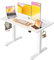 Cubiker Standing Desk Height Adjustable Electric Desk, 120 * 60cm Stand up Table, Sit Stand Home Office Desk with Splice Board, White Top