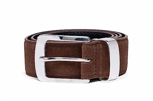 Replay Unisex Gürtel Wildledergürtel, Pino 123 (Braun), 105