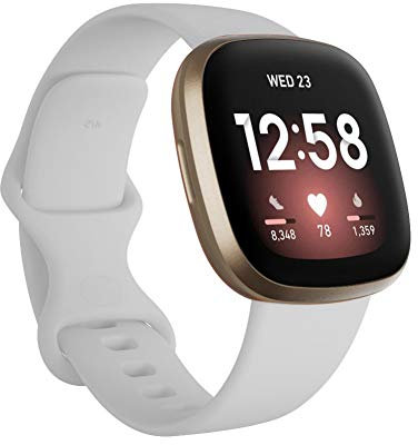 Seleek Ersatzbänder, kompatibel mit Fitbit Versa 3/Versa 4/Sense/Sense 2, Silikon, verstellbar, klassisches Accessoire-Armband, Fitnessbänder für Damen und Herren (klein, weiß)