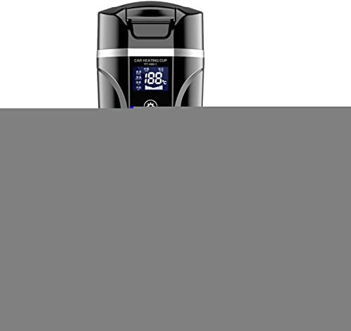 Veeteah Heated Cup Mug | Stainless Steel Heated Coffee Cup Rechargeable with Lid - 12 4V Coffee Travel Cup Car Travel Heating Mug for Indoor, Outdoor, Traveling, Driving