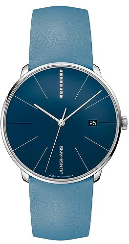 JUNGHANS Damenuhr Meister Fein Automatic mit Diamanten Blau 27/4356.00