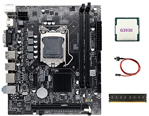 Koanhinn H110 Computer Motherboard LGA1151 Supporta Celeron G3900 G3930 Series CPU+G3930 CPU+DDR4 4GB 2133Mhz RAM+ Switch