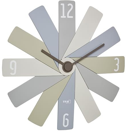 TFA Dostmann Designer-Wanduhr analog Clock in The Box, 60.3020.30, mit Stecksystem, leises Uhrwerk, Lange Batterielaufzeit, Quarzuhr, Wohnzimmeruhr, Küchenuhr, bunt
