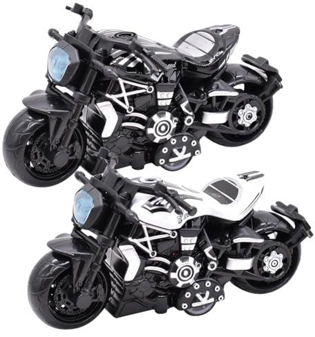 VEghee Motorrad Spielzeug, Fahrzeug Metall, Hoch Simulation Motorrad Modell, Kinder Spielzeug Geschenk Miniatur für Kinder ab 3 Jahren - 2pcs