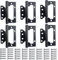 6 Pcs Stainless Steel Flush Mount Hinges, Heavy Duty Ball Bearing Door Hinges, Smooth and Silent Movement, for Home Cabinet Doors, Interior Door Hinges (Black)