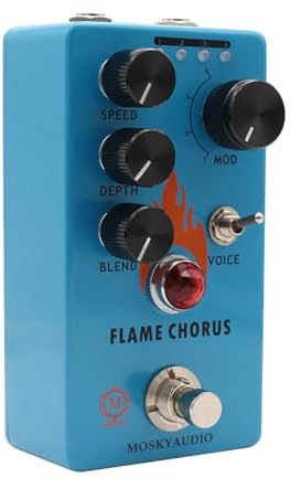 Sunydog NEU Gitarren-Chorus-Pedal,E-Gitarren-Effektpedal,Geschwindigkeits-/Tiefen-/Blend-Steuerung,True Bypass,Metallgehäuse,DC 9 V,6,35 mm Eingangs-/Ausgangsschnittstelle,