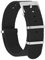 BISONSTRAP Nylon Uhrenarmband für Herren, Einteilige Militär Armband, 22mm, Schwarz (Silberne Schnalle)