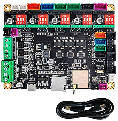 BEBIKR Tinybee Steuerplatine für 3D-Drucker, Esp32, WLAN, unterstützt LCD2004/12864/12684 V3 3D-Drucker-Motherboard, 32-Bit, Tinybee-Steuerplatine, Esp32, WLAN-Unterstützung, LCD2004/12864