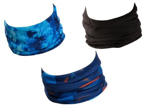 Hilltop 3 x Motorrad Multifunktionstuch, Schlauchtuch, Sport-Halstuch, Bandana / 3-er Set in aktuellen Designs, 3er Set:Blue Love