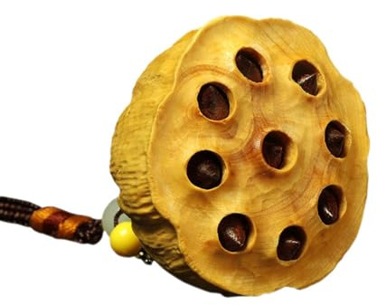 NEMAYING Lotuss Seed Head Small Wood Decor Boxwood Vintage Statue Decoration Ornament For Living Room Bedroom Office Home Feng Shui Sculptural