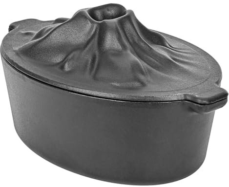 Sckee Dampfgarer, Holzofen Luftbefeuchter Gusseisen mit Porzellan Emaille Beschichtung, Kamin Dampfgarer Topf