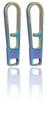 TIKIDESIGN Titan Reißverschluss & Zipper 2 Stück Anhänger, Abnehmbare Pull, Ersatz für Rucksäcke, Gepäck, Jacken, DIY-Reparatur - Bunt