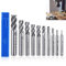 HSS Schaftfräser CNC Drehmaschine geraden Schaft 2-12 mm, 4 Flöte Spiralfräser Schneide Schaftfräsersatz Drill End Mill Fräser Bit 2/3/4/5/6/7/8/9/10/12 mm, 10Stück