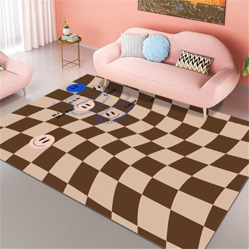 RUGMRZ Carpets Spiel Teppich Ankleidezimmer quadratisches geometrisches Design Sofa kann angepasst Werden Webteppich 80X200CM