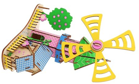 TOBBOMEY Puzzle Für Jungen Und Mädchen Holz Windmühle 3D Modell Montage Puzzle Alter