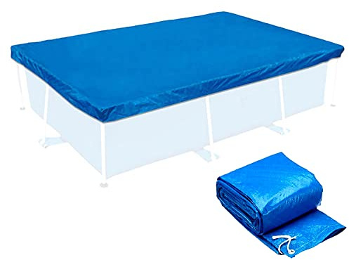 Bâche de piscine rectangulaire 4 x 2,11 m - Bleu à bulles - Pour piscines tubulaires rectangulaires - Couverture imperméable et anti-pluie