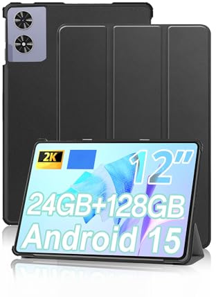 Hülle für SVITOO P108 12 Zoll Android 16 Tablet,daunke Trifold Stand, wasserdicht, Kratzfest, schlank langlebig,Schwarz