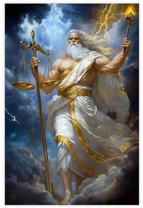 HDSDA Zeus, der griechische Gott, Leinwandposter, Wandkunst, Dekordruck, Bild Gemälde für Wohnzimmer, Schlafzimmer, Dekoration, 30 x 45 cm