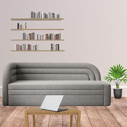 Agritrade AK Fabillo Teen Boys and Girls Bed with Storage Sleeping Surface 135 x 199 cm Grey Left
