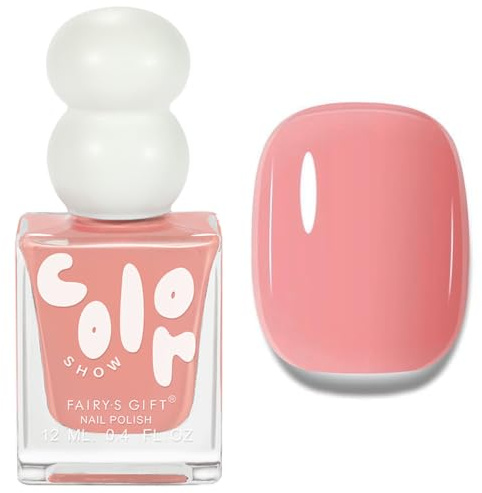 Coral Pink Nail Polish, Quick Dry Pink Nail Varnish, Long Lasting Glossy | No UV Lamp Needed,Quick Dry Air-Dry Formula,Long-Lasting Wear