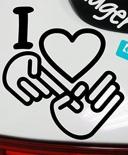 Fucking Hand Code Sticker Sex Aufkleber Stickerbomb Tuning Decal - Dub (weiß innenklebend)