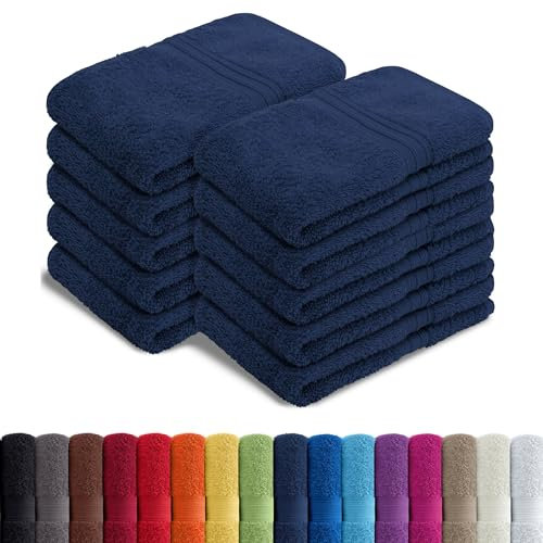 AR Line 10er Pack Gästetücher/Gästehandtücher 30x50 cm 100% Baumwolle 500 g/m², in Farbe: Dunkelblau