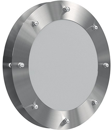 Bullaugen Fenster aus Edelstahl oder Aluminium in Silber/Schwarz mit klarer oder matter Glasscheibe (Modell: B3000 Edelstahl, ⌀ 25cm - Glas Matt)