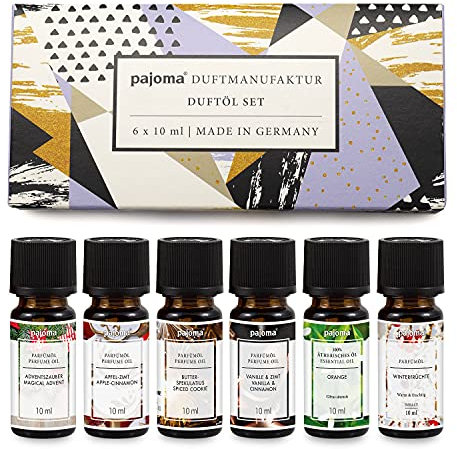 pajoma Duftöle 6er Set Duftölset Weihnachten, 6x 10 ml Duftöl für Duftlampe oder Diffuser