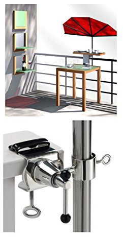 NEU - Sonnenschirm - UPV 50 + - MIT EDELSTAHLHALTERUNG - Balkon - UV HOCHSCHUTZ - FÄCHERSCHIRM Holly'sun ® - Bezug 100% POLYACRYL - ZANGENBERG - ROT -