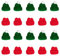 PRETYZOOM 20 Stück Mini Wollmütze Puppen Hut Weihnachtsmütze Weihnachtshut Weinflasche Topper Hut für DIY Basteln Kunsthandwerk Weihnachtsschmuck Rot Grün