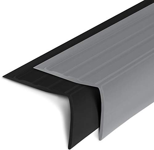 Floordirekt Treppenkantenprofil aus Vinyl Außenbereich Anti Rutsch Winkelprofil aus PVC Stufenkantenprofil 120 x 4,5 x 4,2 cm
