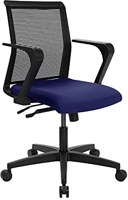 Topstar Drehstuhl Smart Point blau/schwarz inkl. Armlehnen | Made in Germany | Ergonomisch | Drehstuhl, Schreibtischstuhl | höhenverstellbar | Geprüfte Sicherheit nach GS-Intertek