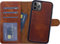 Burkley 2in1 Leder Handytasche für iPhone 13 Pro Handyhülle mit herausnehmbarem Back Cover, 360° Schutz