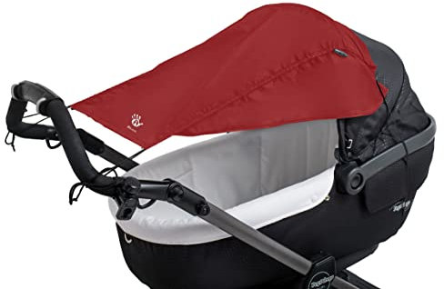 Altabebe (AL7012-05) Universal Sonnensegel mit seitlichen Sonnenschutz UV Schutz 50+ für Kinderwagen Babywanne - reißfester Baby Sonnenschutz zum aufrollen - Farbe: rot