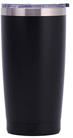 XKUN Tasse Isolée sous Vide d'acier Inoxydable À Grande Capacité Tasse Thermique À Double Paroi avec Couvercle-Black